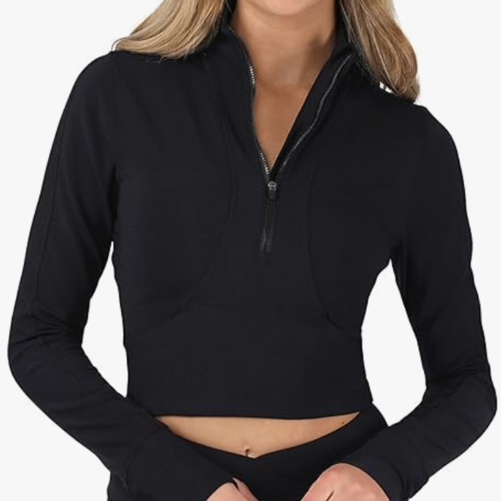 90 Degree By Reflex Half Zip Long Sleeve Fitness Top Sz XL (NWOT)